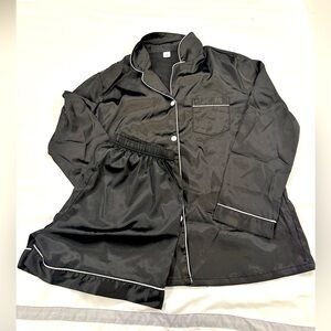 Black Silk Pajama Set